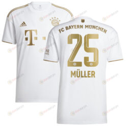 Thomas M?ller 25 Bayern Munich Youth 2022/23 Away Player Jersey - White