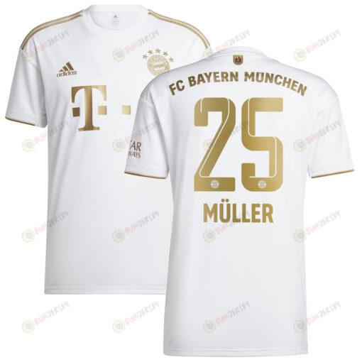 Thomas Muller 25 Bayern Munich 2022/23 Away Player Jersey - White