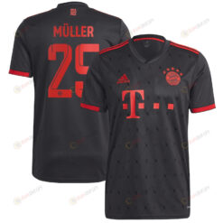 Thomas Muller 25 Bayern Munich 2022/23 Third Player Jersey - Charcoal