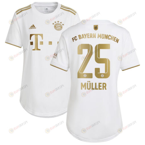 Thomas Muller 25 Bayern Munich Women 2022/23 Away Jersey - White