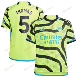 Thomas Partey 5 Arsenal 2023/24 Away Youth Jersey - Yellow