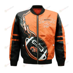 Thompson Rivers Wolfpack Bomber Jacket 3D Printed Flame Ball Pattern