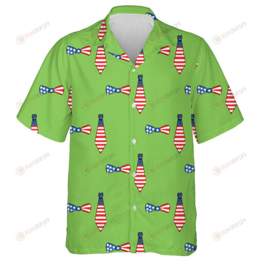 Tie And Bow In The Form Of An American Flag Pattern Hawaiian Shirt