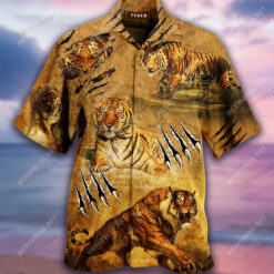 Tiger Claw Yellow Pattenr Hawaiian Shirt
