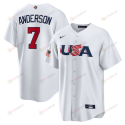 Tim Anderson 7 USA Baseball 2023 World Baseball Classic Jersey - White