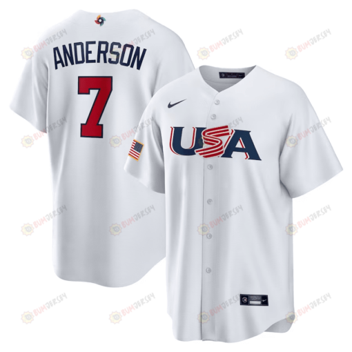 Tim Anderson 7 USA Baseball 2023 World Baseball Classic Jersey - White