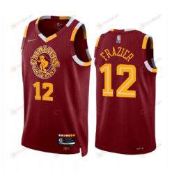 Tim Frazier 2022 Cleveland Cavaliers Red 12 City Edition Jersey 75th Diamond Badge - Men Jersey