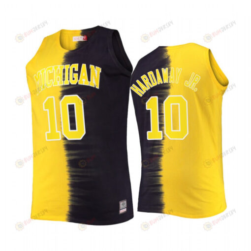 Tim Hardaway Jr. 10 Michigan Wolverines Navy Maize Jersey Classic Tie-Dye Color Crash