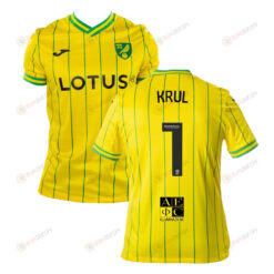 Tim Krul 1 Norwich City 2022-23 Home Jersey - Yellow