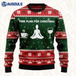 Time Plan For Christmas Yoga Ugly Sweaters For Men Women Unisex