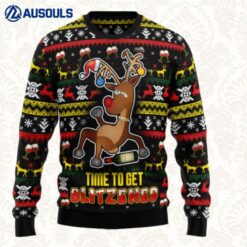 Time To Get Blitzened Ugly Sweaters For Men Women Unisex