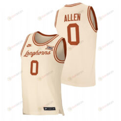 Timmy Allen 0 Texas Longhorns Cream 2023 Transfer College Basketball Jersey