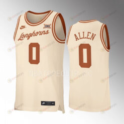 Timmy Allen 0 Texas Longhorns Uniform Jersey 2022-23 Retro Basketball Cream