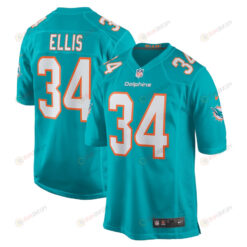 Tino Ellis 34 Miami Dolphins Men's Jersey - Aqua