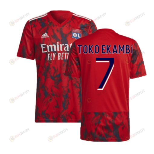 Toko Ekambi 7 Olympique Lyon 2022-2023 Away Men Jersey - Red