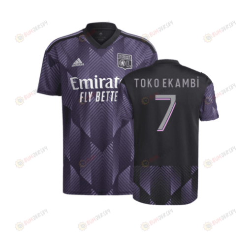 Toko Ekambi 7 Olympique Lyon 2022-2023 Third Men Jersey - Purple