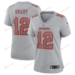 Tom Brady 12 Tampa Bay Buccaneers Women's Atmosphere Fashion Game Jersey - Gray