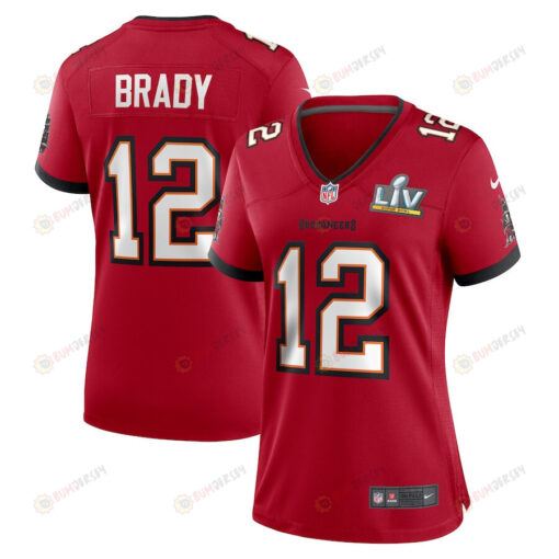 Tom Brady 12 Tampa Bay Buccaneers Women's Super Bowl LV Game Jersey - Red