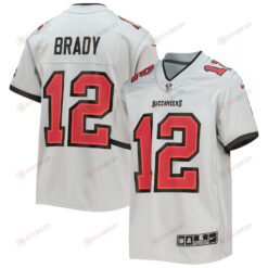 Tom Brady 12 Tampa Bay Buccaneers Youth Inverted Team Game Jersey - Gray