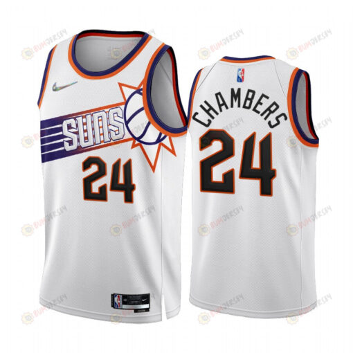 Tom Chambers 24 Phoenix Suns 2022-23 White Association Edition Jersey 75th