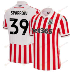Tom Sparrow 39 Stoke City FC 2023/24 Home Men Jersey - White Red
