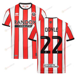 Tommy Doyle 22 Sheffield United 2022-23 Home Jersey - Red/White Stripes