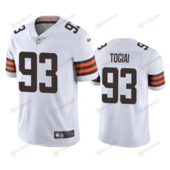 Tommy Togiai 93 Cleveland Browns White Vapor Limited Jersey