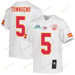 Tommy Townsend 5 Kansas City Chiefs Super Bowl LVII Champions Youth Jersey - White