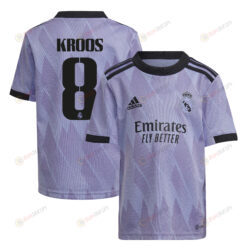 Toni Kroos 8 Real Madrid 2022/23 Away Youth Jersey - Purple