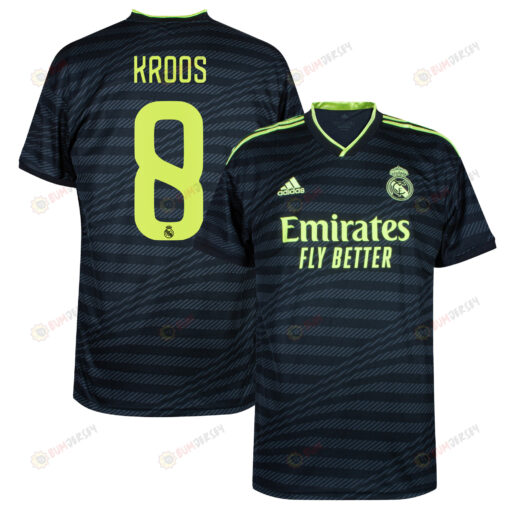 Toni Kroos 8 Real Madrid 2022/23 Third Men Jersey - Black