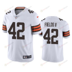 Tony Fields II 42 Cleveland Browns White Vapor Limited Jersey