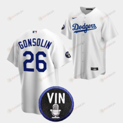Tony Gonsolin Honor Vin Scully Los Angeles Dodgers White 26 Jersey
