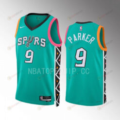 Tony Parker 9 San Antonio Spurs Turquoise City Edition 2022-23 Jersey Swingman