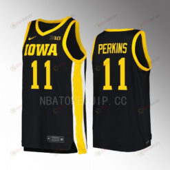 Tony Perkins 11 Iowa Hawkeyes 2022-23 Uniform Jersey College Basketball Black