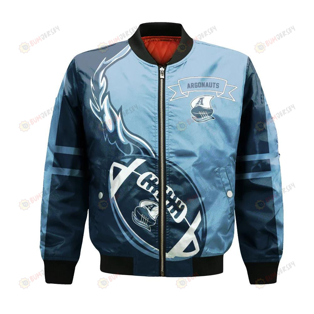 Toronto Argonauts Bomber Jacket 3D Printed Flame Ball Pattern - Ausouls