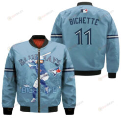 Toronto Blue Jays Bo Bichette 11 Baseball Powder Blue For Blue Jays Fans Bomber Jacket 3D Printed
