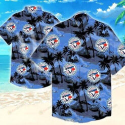 Toronto Blue Jays Hawaiian Shirt Button-Up In Blue Night