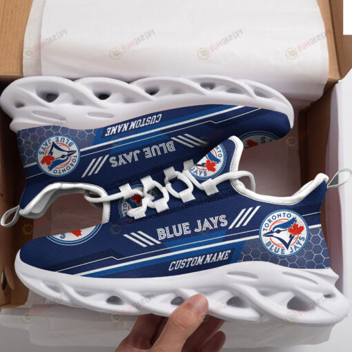 Toronto Blue Jays Logo Custom Name Pattern 3D Max Soul Sneaker Shoes