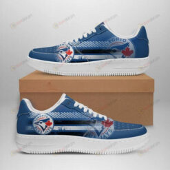 Toronto Blue Jays Logo Stripe Pattern Air Force 1 Printed In Blue