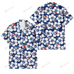 Toronto Blue Jays Modern White Hibiscus Navy Background 3D Hawaiian Shirt