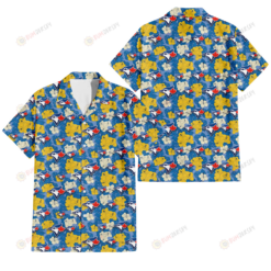 Toronto Blue Jays Yellow White Hibiscus Powder Blue Background 3D Hawaiian Shirt