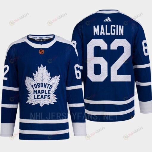 Toronto Maple Leafs 2022 Reverse Retro 2.0 Denis Malgin 62 Blue Primegreen Jersey Men's