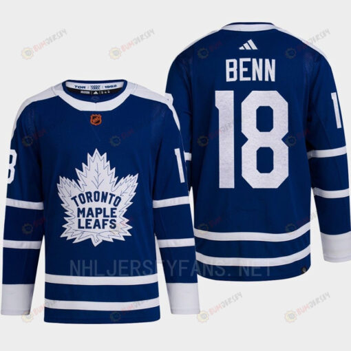 Toronto Maple Leafs 2022 Reverse Retro 2.0 Jordie Benn 18 Blue Primegreen Jersey Men's