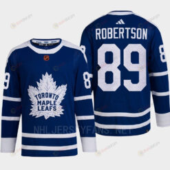 Toronto Maple Leafs 2022 Reverse Retro 2.0 Nick Robertson 89 Blue Primegreen Jersey Men's