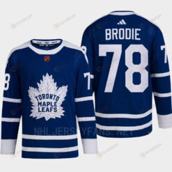 Toronto Maple Leafs 2022 Reverse Retro 2.0 T.J. Brodie 78 Blue Primegreen Jersey Men's