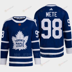 Toronto Maple Leafs 2022 Reverse Retro 2.0 Victor Mete 98 Blue Primegreen Jersey Men's
