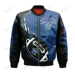 Toronto Maple Leafs Bomber Jacket 3D Printed Flame Ball Pattern