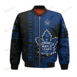 Toronto Maple Leafs Bomber Jacket 3D Printed Logo Pattern In Team Colours