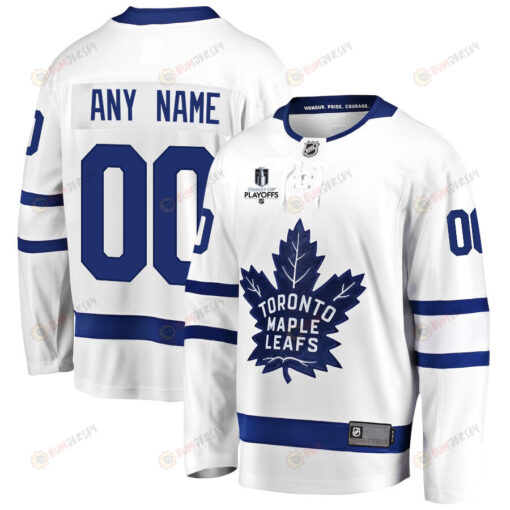 Toronto Maple Leafs Stanley Cup 2023 Playoffs Patch Away Breakaway Custom Men Jersey - White