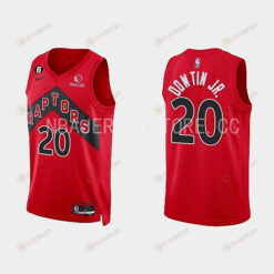 Toronto Raptors 20 Jeff Dowtin jr. 2022-23 Icon Edition Red Men Jersey
